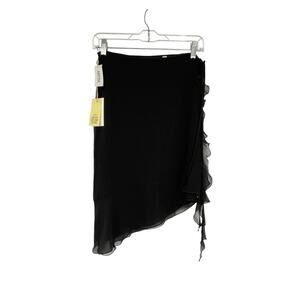 NWT Aritzia Wilfred Sunlit Skirt Midi Ruffle Jellyfish Black Fête Chiffon Size 4